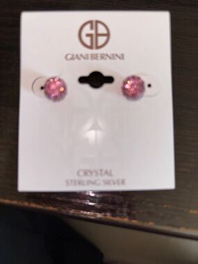 Giani Bernini Sparkling Pink Crystal Stud Earrings